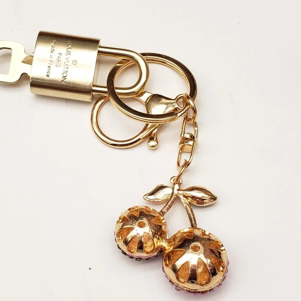 Louis Vuitton Authentic Gold Padlock 🔑 Key + Stylish Bag Unbranded Cherry Charm